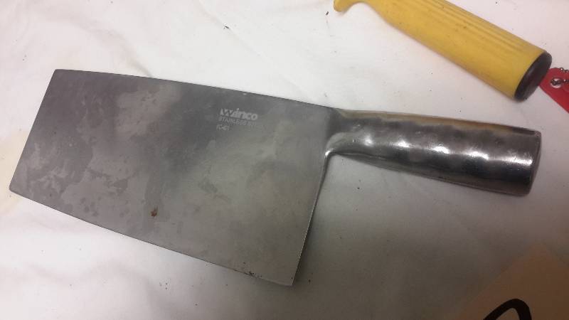 lot 87 image: Stainless Steel Cleaver and other items as pictured