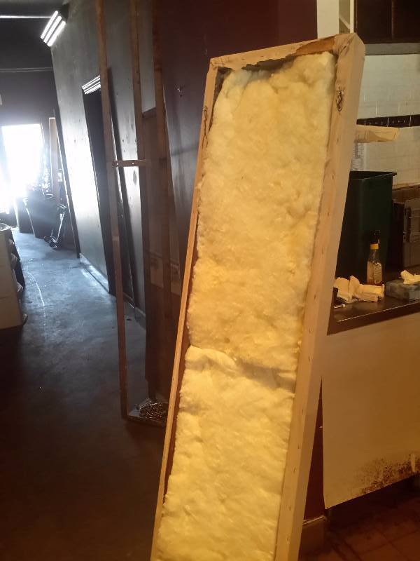 lot 223 image: 7 Sound BafflesPanels.. Material covered 24 construction with insulation.. 18 in x 75in x 3 12 in.