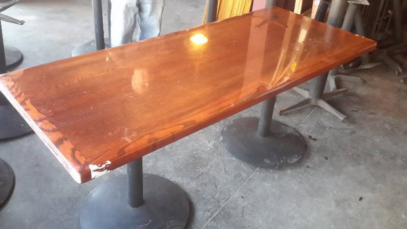 lot 220 image: Solid Wood, Cherry Finish, Poly Eurethane Finish.. 2 Bases.. 72 in x 30 in x 29 in.