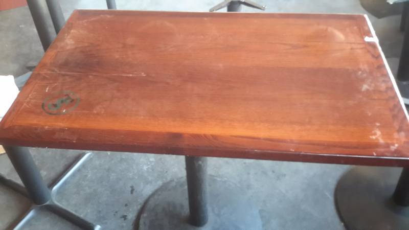 lot 211 image: Solid Wood, Cherry Finish with Poly Eurethan Finish.. 30 in x 48 in x 29 in.. Single Pedestal