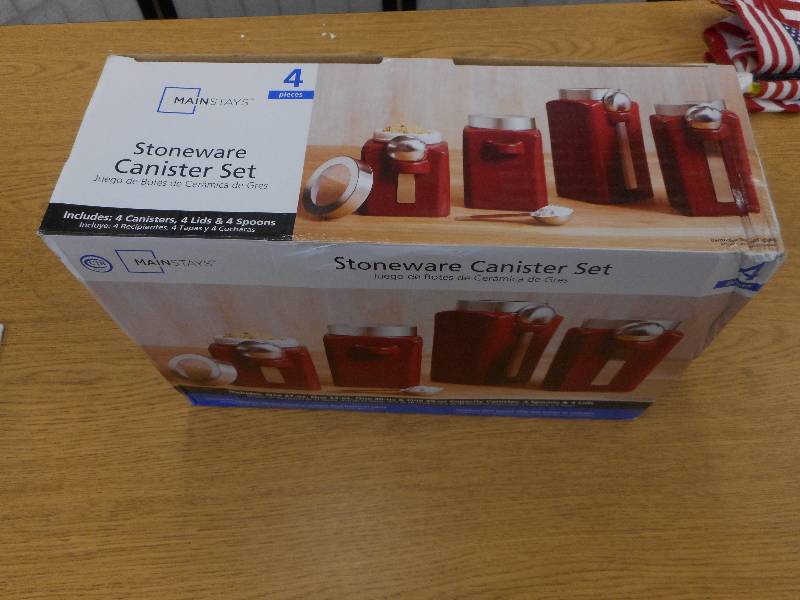 MAINSTAYS STONEWARE CANISTER 4 PIECE SET