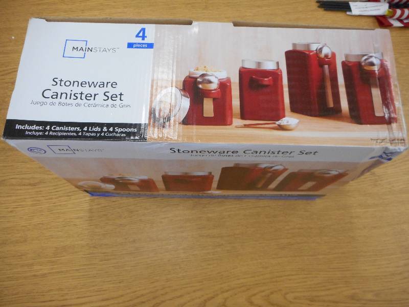 MAINSTAYS STONEWARE CANISTER 4 PIECE SET