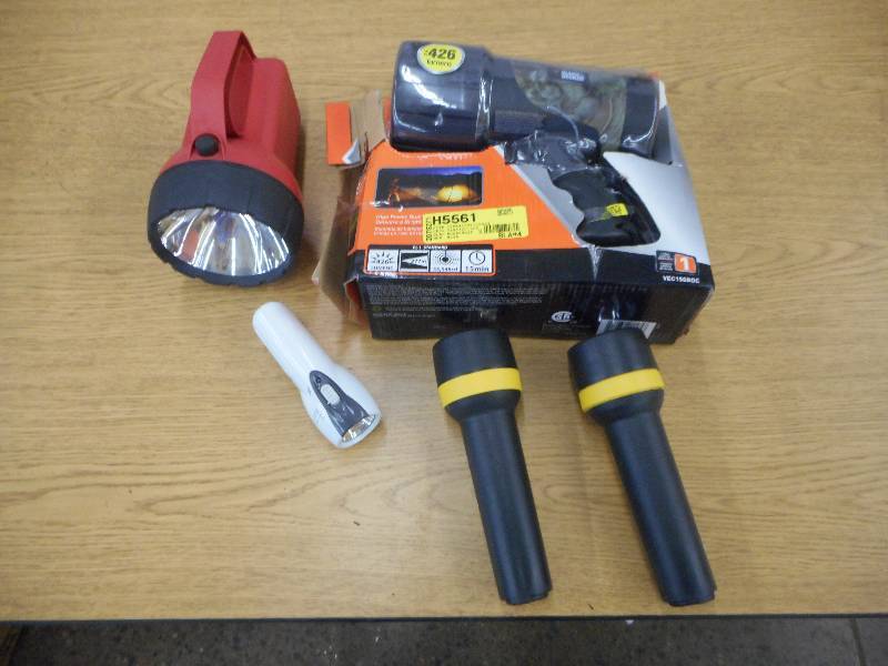 LOT OF 4 FLASHLIGHTS AND A SPOTLIGHT