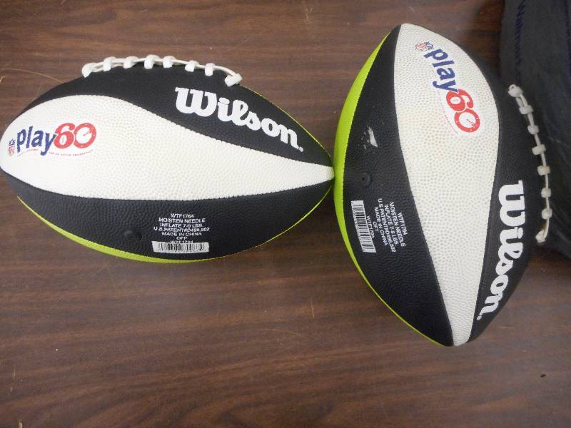 (2) WILSON PLAY 60 FULL SIZE FOOTBALLS