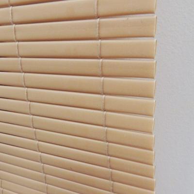 (2) Tan Woodgrain InteriorExterior Roll Up Patio