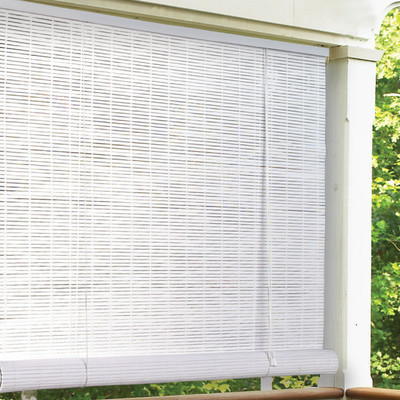 (3) White InteriorExterior Roll Up Patio Sun Shade - 96 in. W x 72 in. L