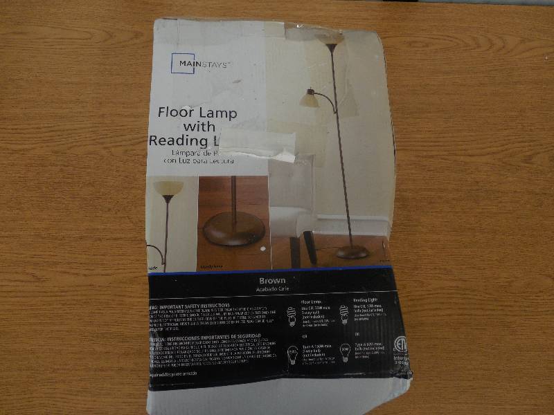 MAINSTAYS FLOOR LAMP WITH READING LAMO