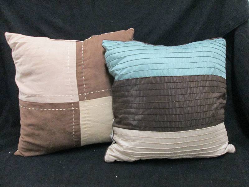 2 Accent Pillows- shades of brown...