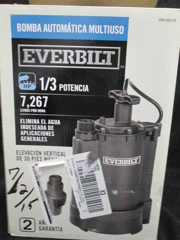Everbilt Automatic Utility Pump   1920 gallons per hour