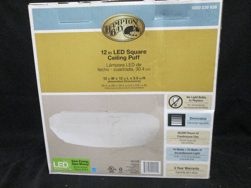 Hampton Bay 12 inch LED Square Ceiling Puff