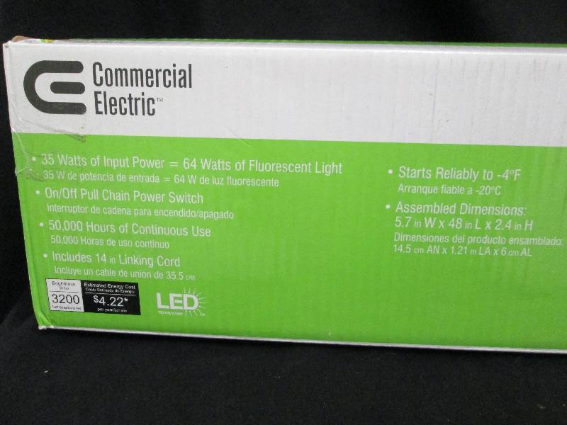 Commercial Electric 4 Foot LED Shoplight White Finish