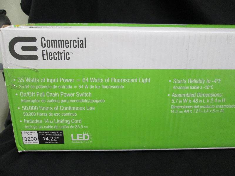 Commercial Electric 4 Foot LED Shoplight White Finish