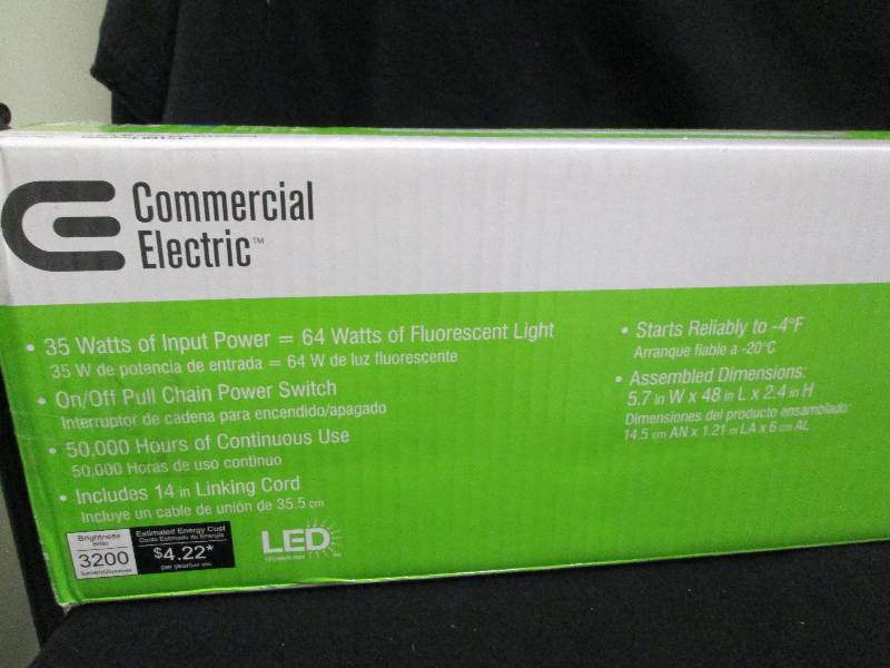 Commercial Electric 4 Foot LED Shoplight White Finish