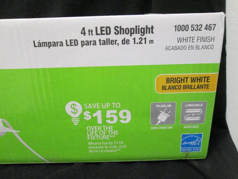 Commercial Electric 4 Foot LED Shoplight White Finish