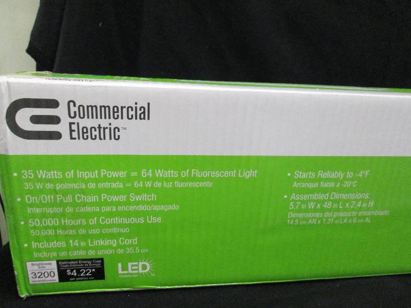 Commercial Electric 4 Foot LED Shoplight White Finish