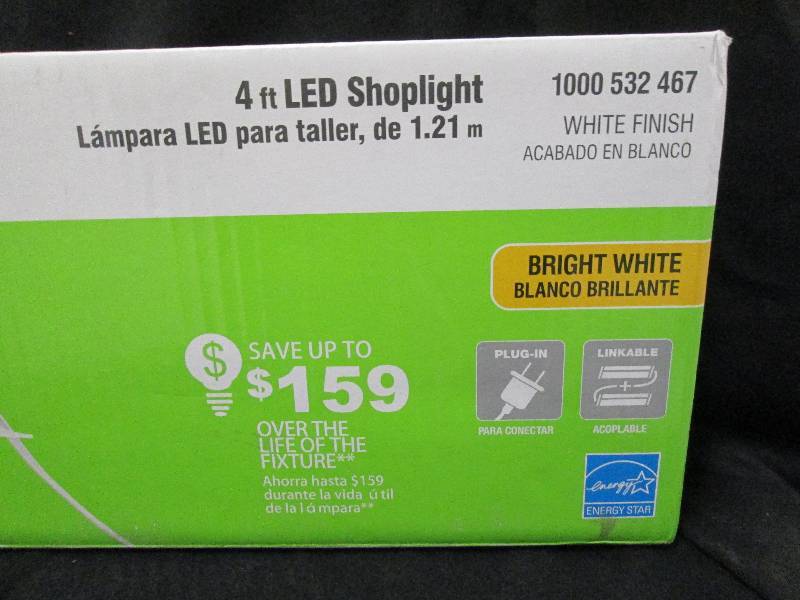 Commercial Electric 4 Foot LED Shoplight White Finish