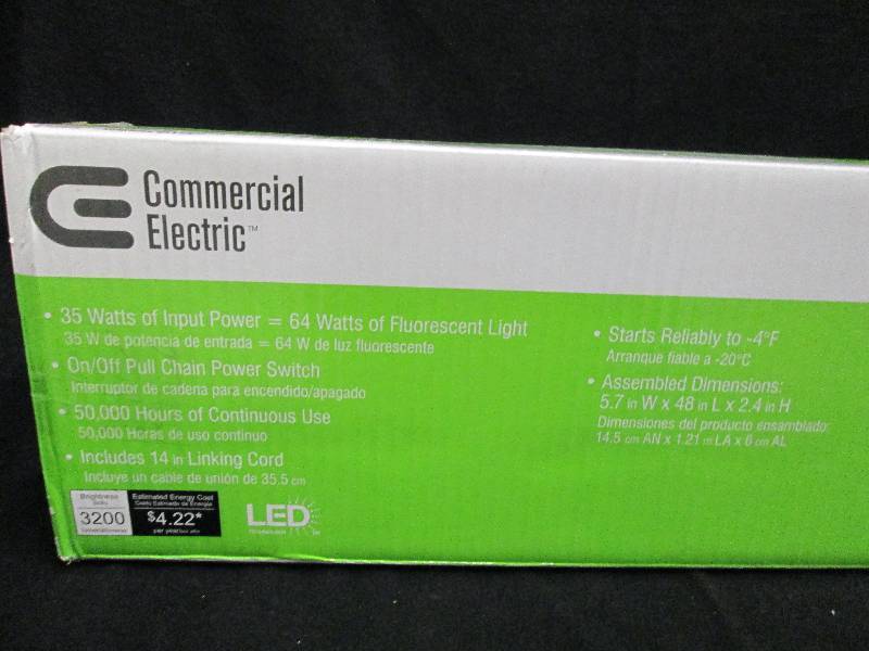 Commercial Electric 4 Foot LED Shoplight White Finish