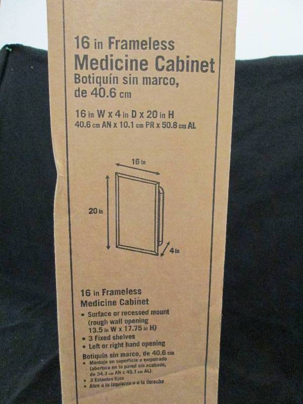 16 inch Frameless Medicine Cabinet