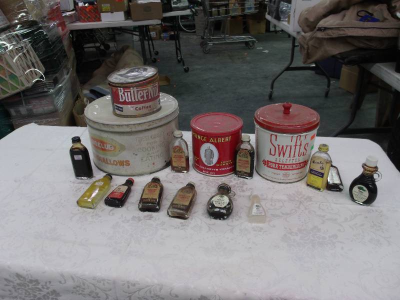 vintage tins and bottles
