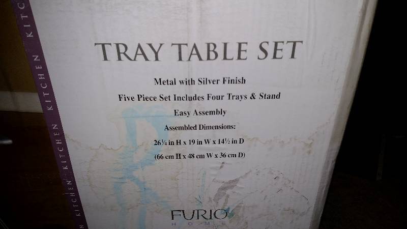 new in box-tray table set