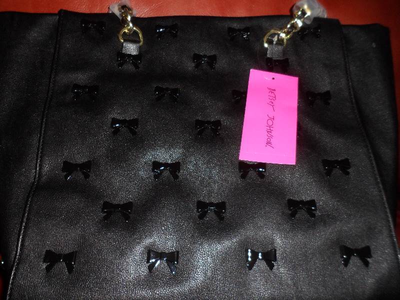 New Betsy Johnson Bow Chic Black Handbag