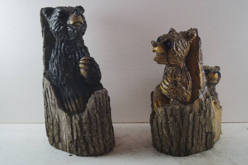 Bear Cub Wood Carvings