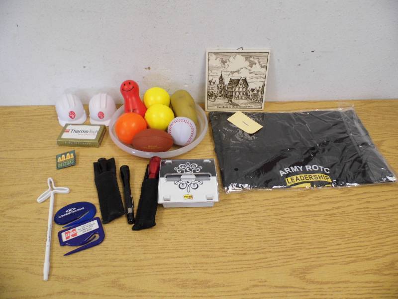 Stressballs, Mag Lights, Army Bag