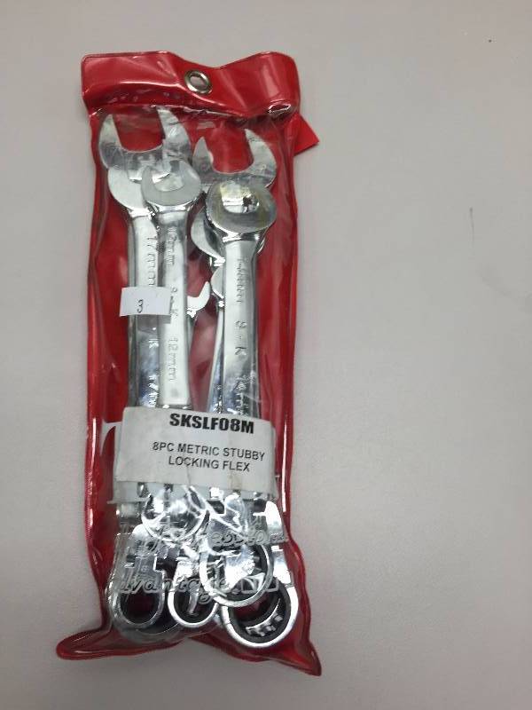 S-K STUBBY METRIC LOCKING FLEX WRENCH SET