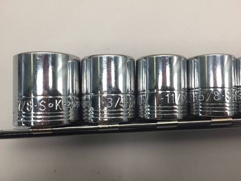 S-K 9PC 38 DRIVE SAE SOCKET SET 516 - 78