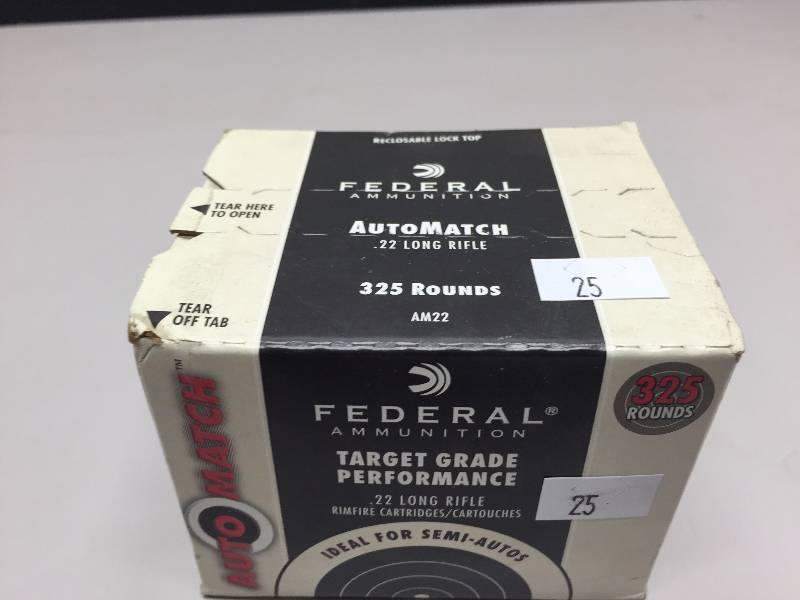 FEDERAL AMMUNITION .22 LR SHELLS 325 ROUNDS