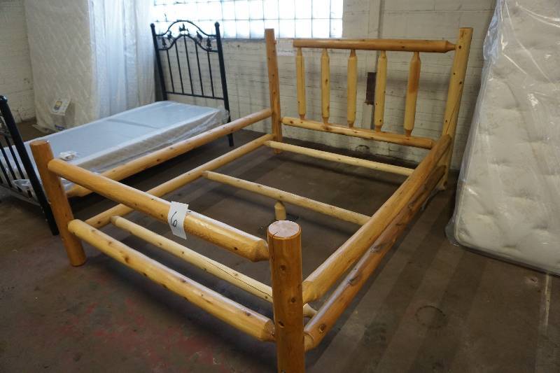 Queen Size Log Bed Frame Set