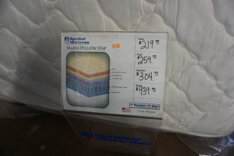 Symbol Mattress Brand Queen Size Madira Pillow Top Mattress and BaseBox Spring Set