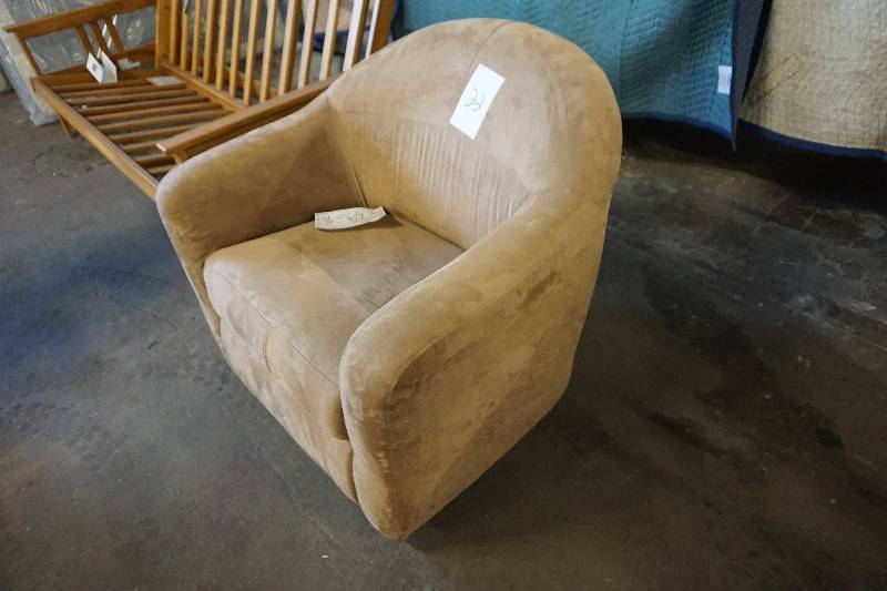 Microfiber Low Profile RockingSwivel Lounge Chair