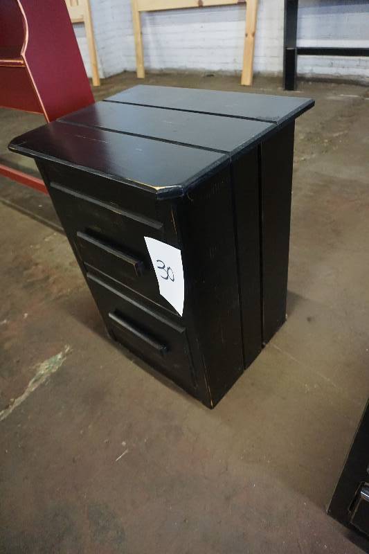 2 Drawer Wood Dark Finish NIght Stand