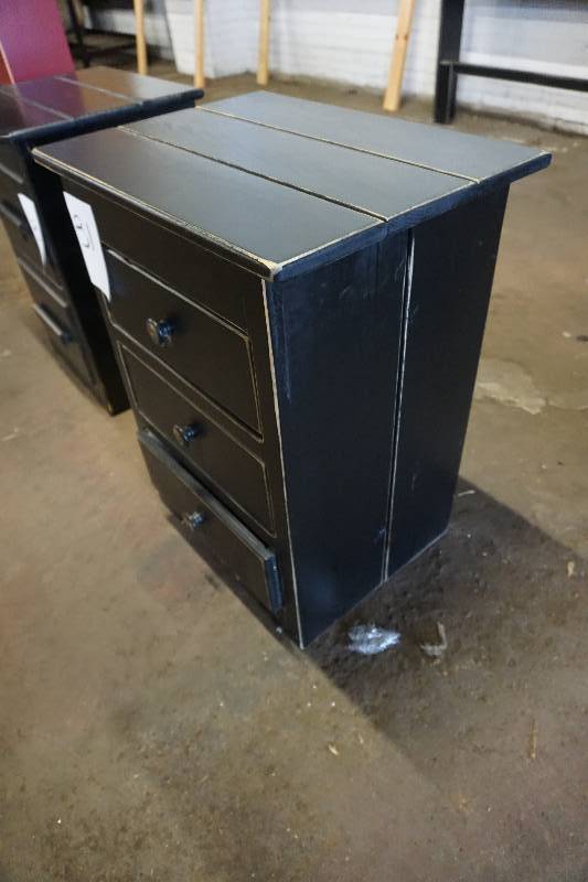 3 Drawer Wood Dark Finish NIght Stand
