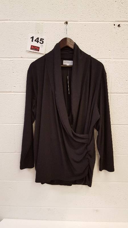 ADRIENNE VITTADINI CROSSOVER TOP WOMAN BLK SZ 3X