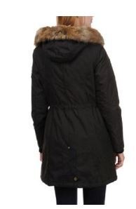 1 MADISON WOMANS ANORAK EXPEDITION JACKET WFAUX FUR  DK OLIVE-LARGE