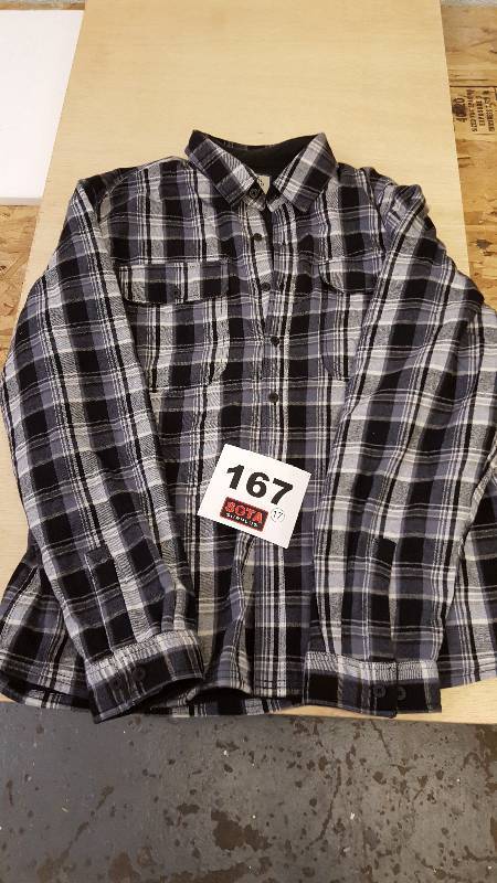 BOSTON TRADERS BUTTON UP FLANNEL SHIRT BLKWHT PLAID- SZ XXLARGE
