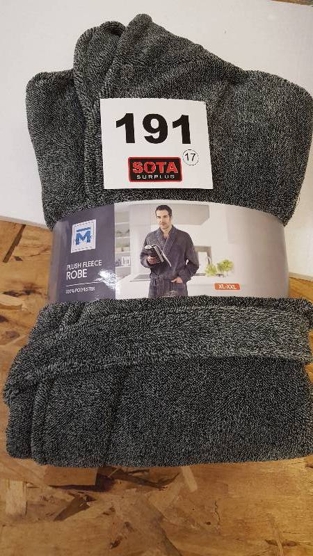 Majestic Mens Fleece Robe-Marled Charcoal - XL-XXL