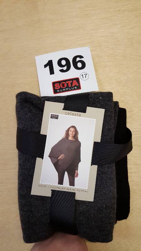 Celeste Ladies Cashmere Blend Poncho-CharcoalBlack - SZ 1