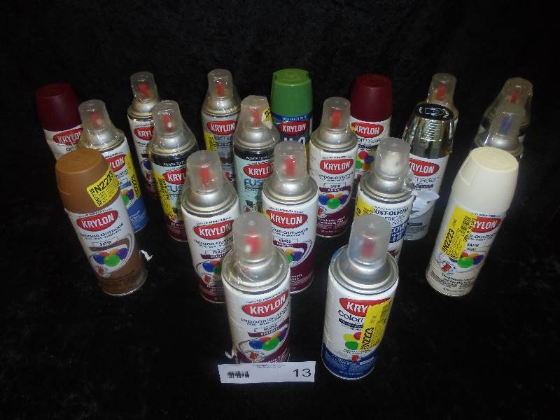 lot 13 image: Lot - Misc Cans of Spray Paint