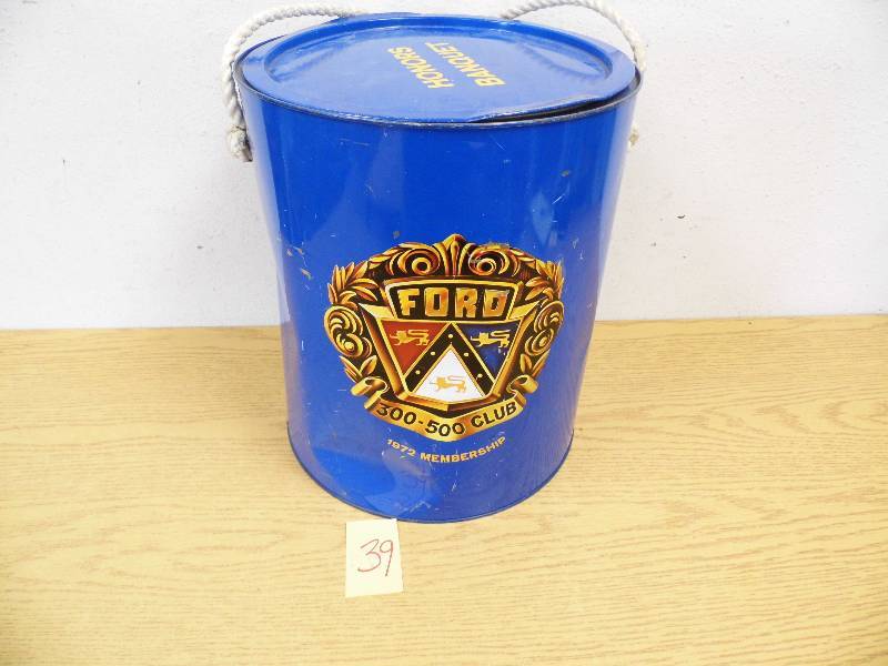 lot 39 image: Round Ford Metal Cooler