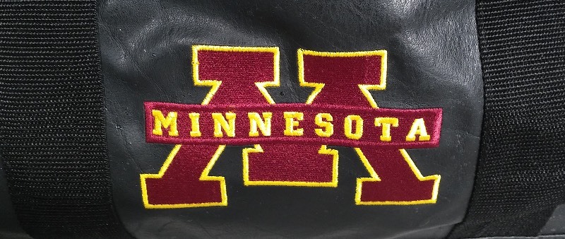 Large U of M Black Leather Duffle Bag (never used)