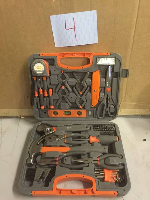 lot 4 image: HDX Homeowners 76 PC Tool Set New
