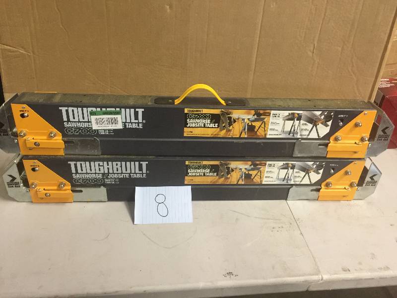lot 8 image: Lot of 2 Toughbuilt Sawhorses C700