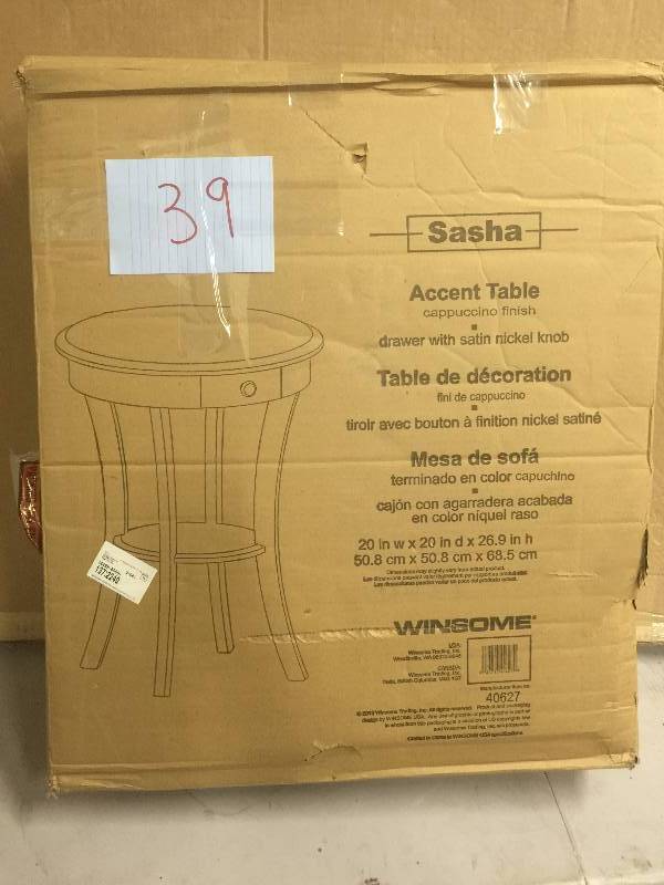 lot 39 image: Winsome Sasha Round Accent Table