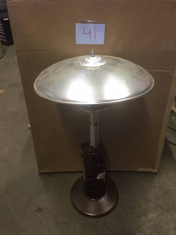 lot 41 image: 11,000 BTU Powder Coated Bronze Tabletop Propane Patio Heater