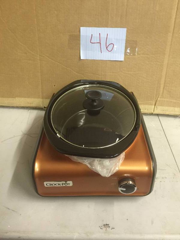 lot 46 image: 3.5 QT Hook Up Copper Crock Pot