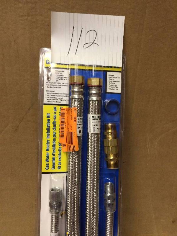 lot 112 image: Gas Water Heater Installatio Kit New