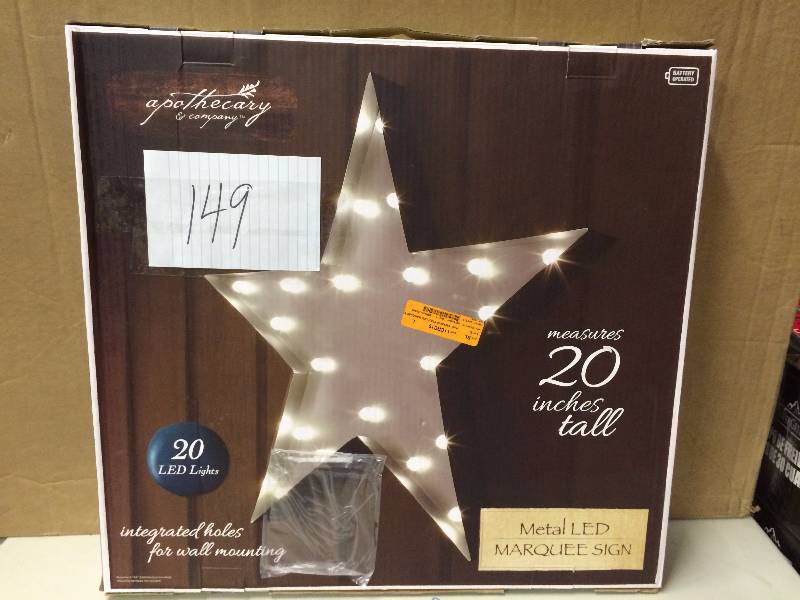 lot 149 image: Metal LED Star Sign
